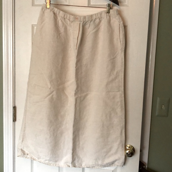 New York & Company Skirts 0 Linen New York Co Xl Elastic Waist Back